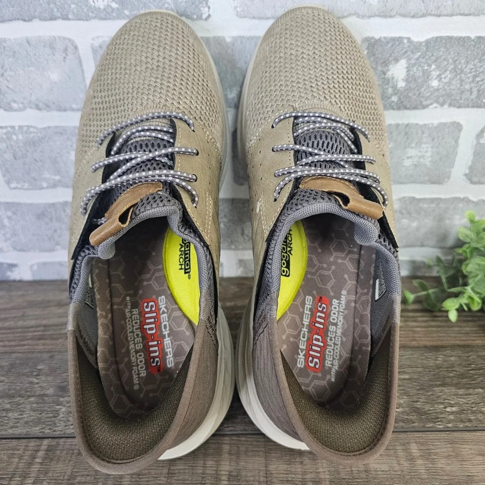 Skechers Slip-ins Royce Ocon Men's 8.5 Taupe Comfort Walking Sneakers 210811